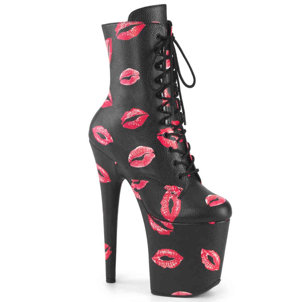 Pleaser - FLAMINGO1020KISSES Bottes de plateforme, Pole dance chaussures - Noir Product image